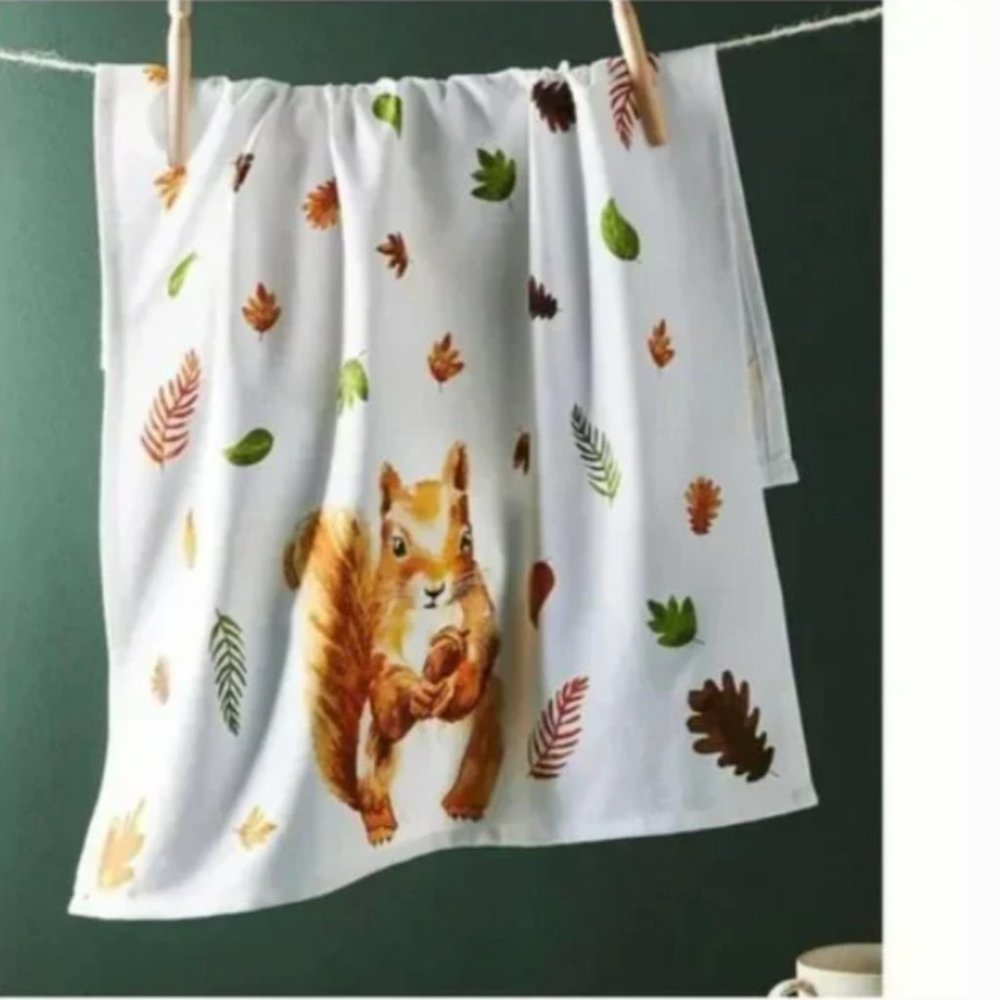 ⭐️Sandy the Squirrel Boho Peasant Hipster Hippie Art Deco Hip Farm Dish Towel
